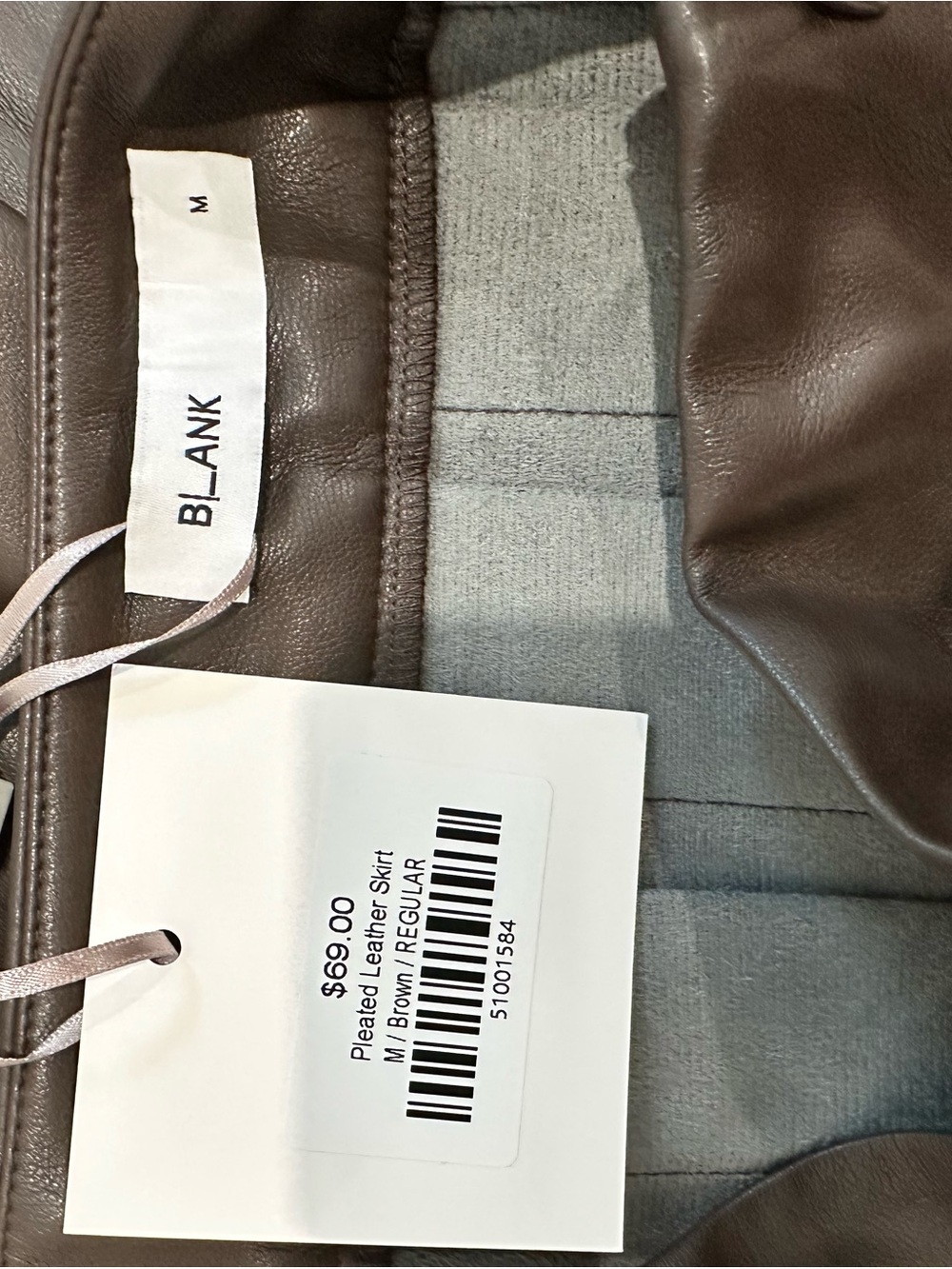 Blank NYC Brown Faux Leather Pleated Midi Skirt - Picture 2 of 3